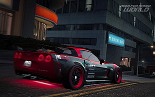 red and black The Blast Corvette C6 digital wallpaper