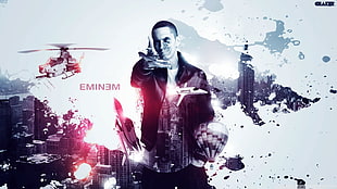 Eminem wallpaper, Eminem, men, music, digital art