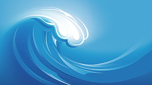 white and blue plastic container, vector, waves, blue HD wallpaper
