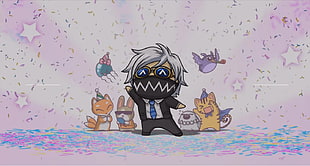 animated white-haired man illustration, Tokyo Machine Party, Monstercat