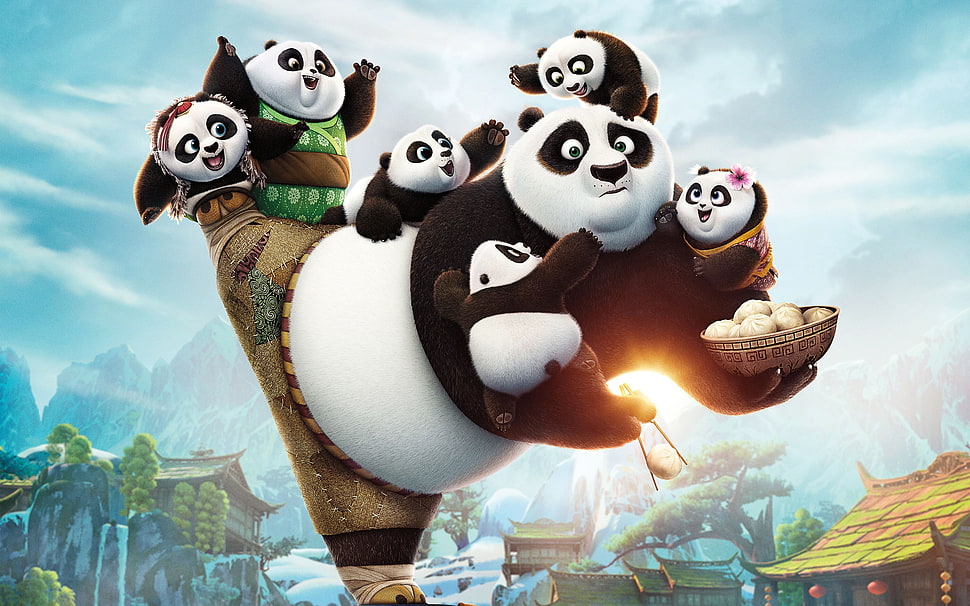 Kung Fu Panda Po illustration, kung fu panda 3, movies, artwork HD wallpaper