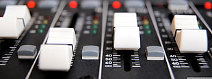black and white audio mixer, music, mixing consoles, Mackie