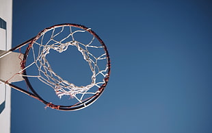 low angle photo of basketball ring