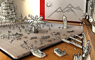 assorted paper toys