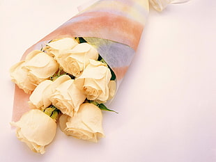 white Rose bouquet HD wallpaper