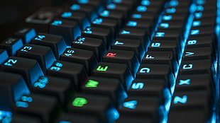 black computer keyboard, RGB, mechanical keyboard, keyboards, PC gaming