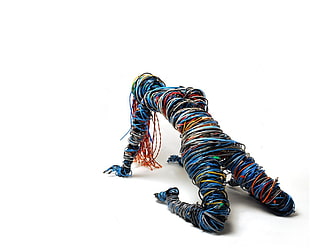 person-shape assorted-colored wire art