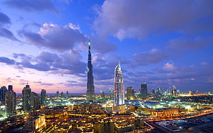 Burj Khalifa during nightime