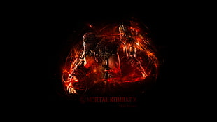 black and red Mortal Kombat X wallpaper, video games, Mortal Kombat X, Mortal Kombat, simple background HD wallpaper