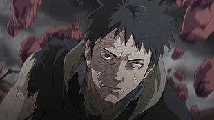 man in black top anime illustration, anime, Naruto Shippuuden, Uchiha Obito