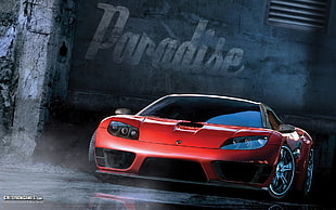 red sports car, car, Burnout Paradise, video games