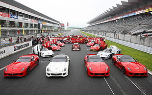 sports cars on race track under gray and white sunny cloudy sky during daytime