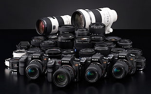 assorted Sony DSLR cameras