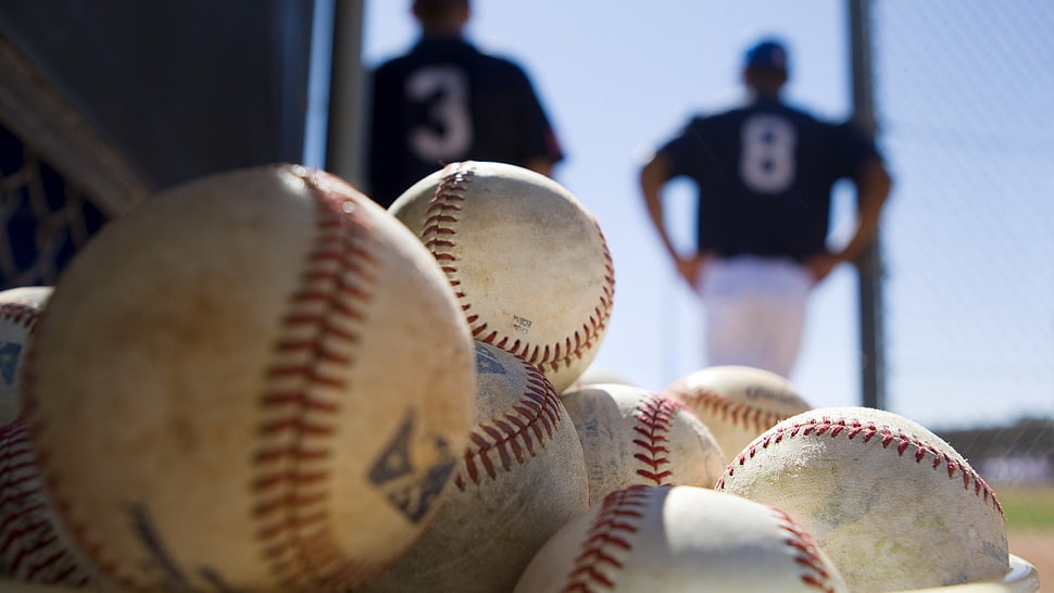white baseballs, baseball HD wallpaper