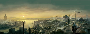 Assassin's Creed digital wallpaper, mosque, Istanbul, Turkey, Assassin's Creed: Revelations