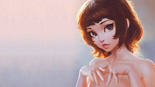 anime female character digital wallpaper, Ilya Kuvshinov, drawing