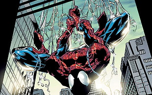 Marvel Spider-Man digital wallpaper, Marvel Comics, Spider-Man, upside down, comic books