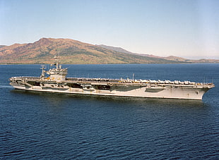 white aircraft carrier ship, USS Carl Vinson (CVN-70), supercarriers, aircraft carrier, military