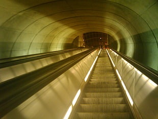 timelapse photo of a scalator