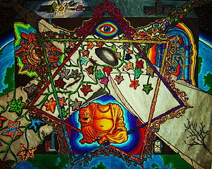 Hotei Buddha illustration, Illuminati HD wallpaper
