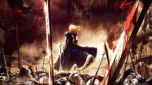video game screenshot, anime, Fate Series, Fate/Zero, Saber HD wallpaper