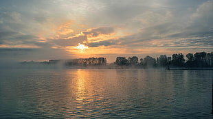 body of water, sky, clouds, sunlight, water