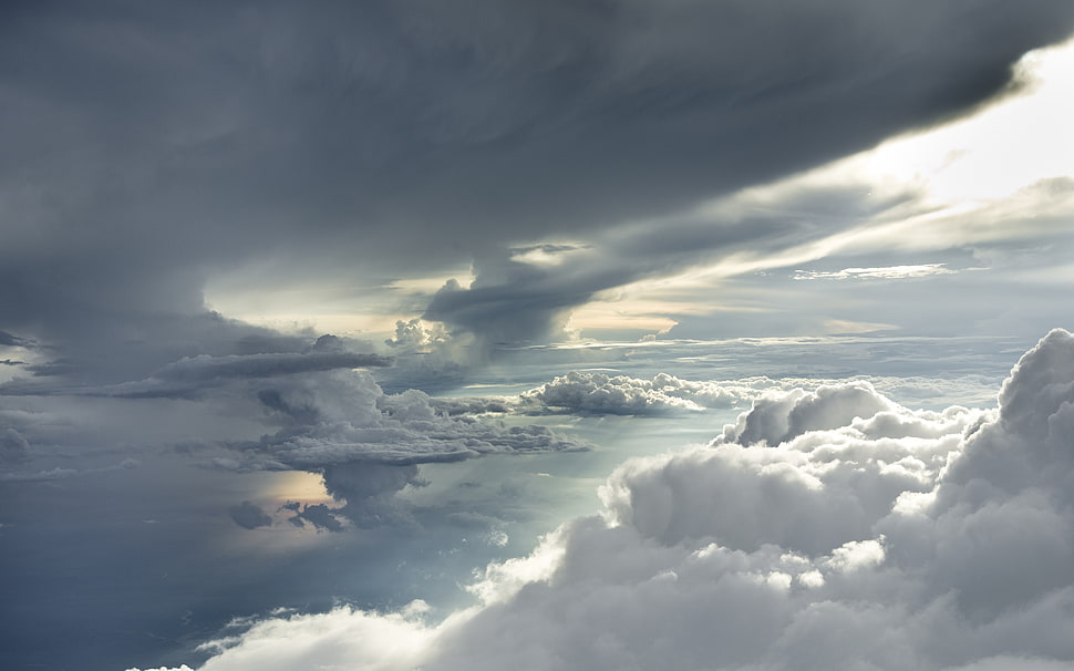 aerial photography of clouds during daytime HD wallpaper