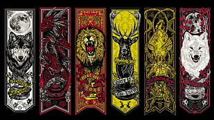 six assorted-animal logos HD wallpaper