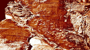 brown rock formation HD wallpaper
