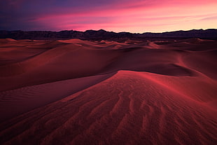 brown desert at sunset