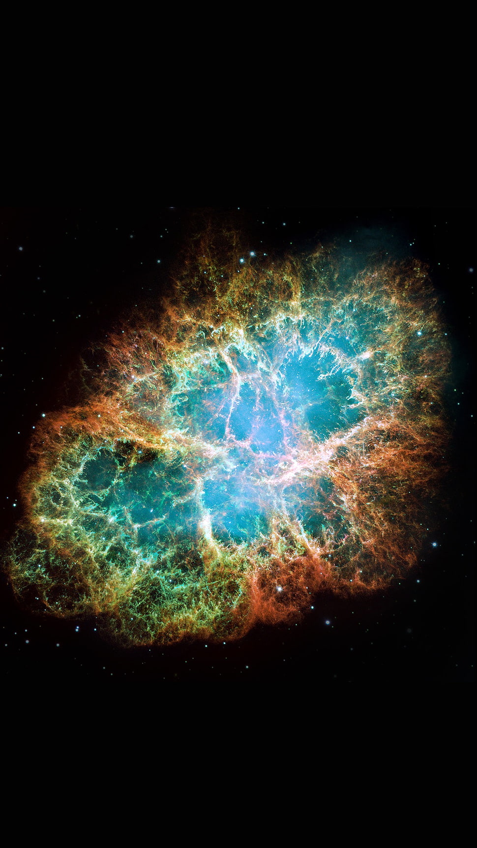 teal and orange nebula artwork, galaxy, space, vertical, portrait display HD wallpaper