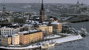 brown and white concrete buildings, Stockholm, winter, cityscape, Sweden