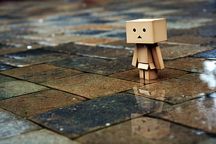 brown and white wooden table, minimalism, Danbo HD wallpaper