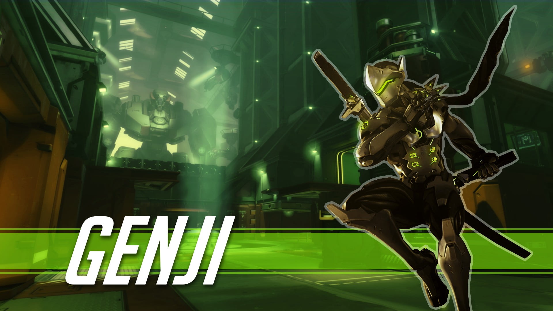 Genji digital wallpaper, Blizzard Entertainment, Overwatch, video games, Genji (Overwatch)