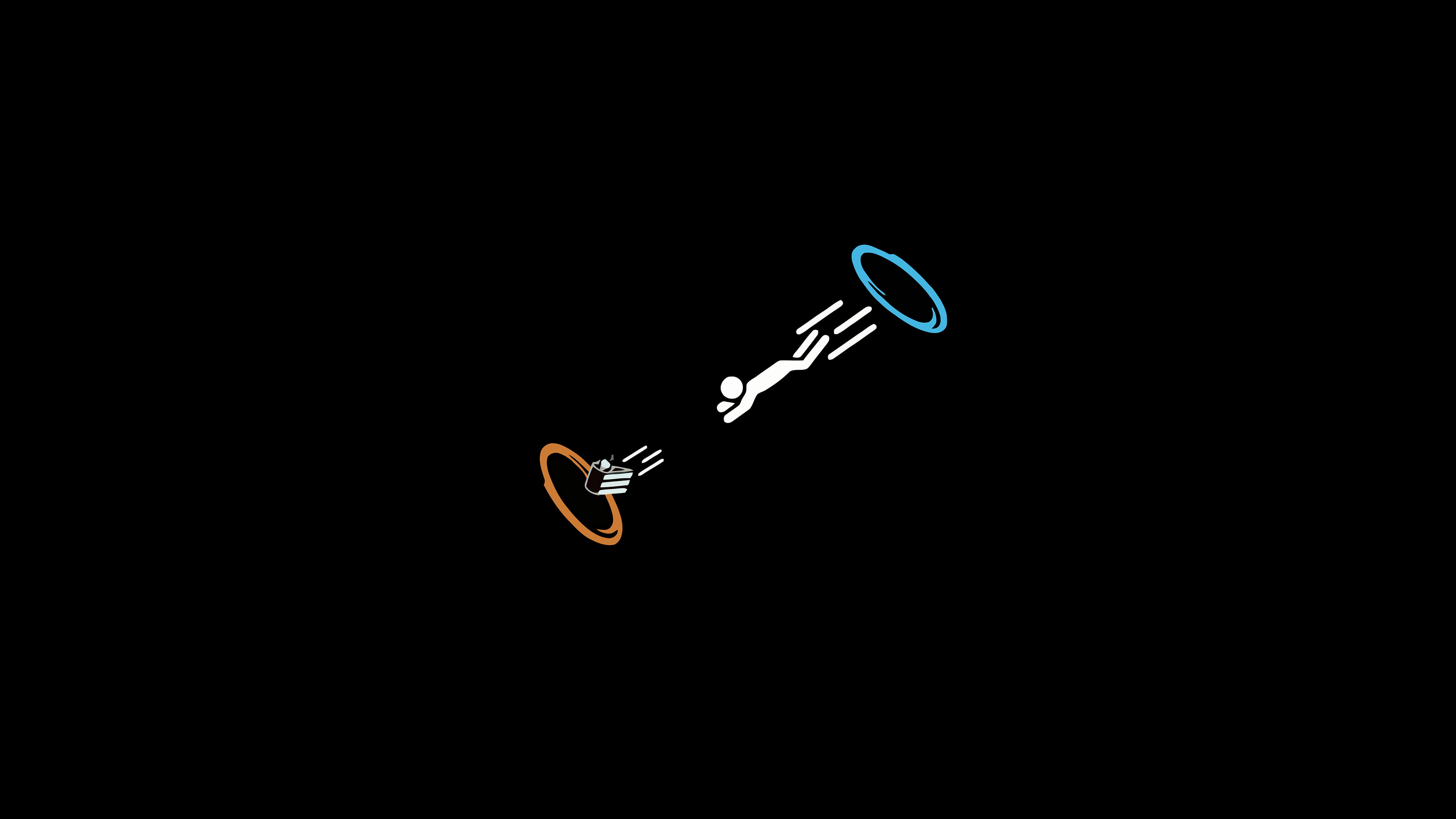 Portal digital wallpaper, simple, simple background, black background,  Portal (game) HD wallpaper | Wallpaper Flare