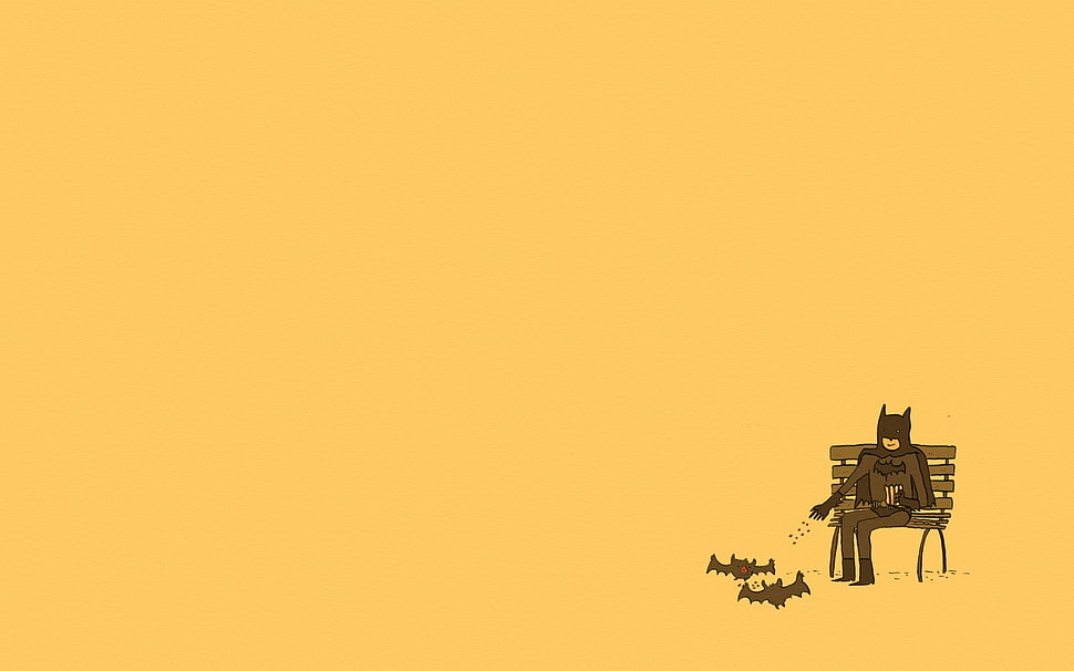 Batman seating on bench HD wallpaper