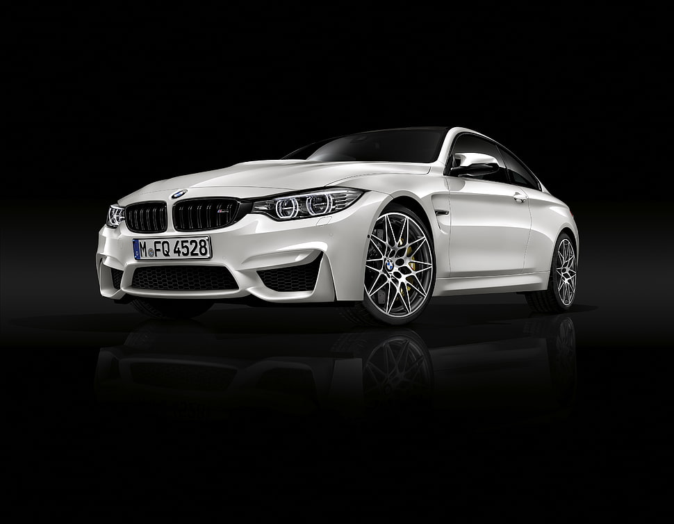 white BMW coupe HD wallpaper