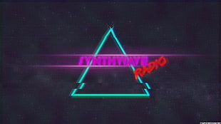 synthwave radio logo, synthwave, New Retro Wave, 1980s, Retro style HD wallpaper