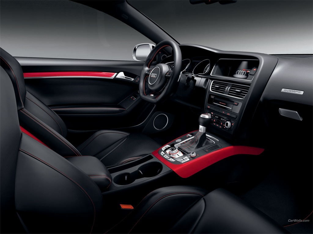 Black And Red Car Interior Car Audi Vehicle Interiors Hd