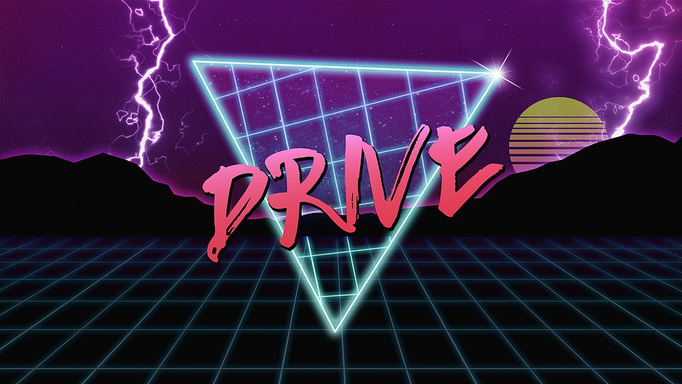 DRNE logo, neon, triangle HD wallpaper