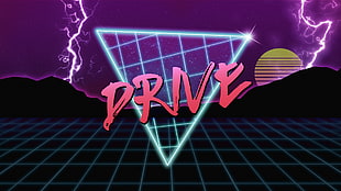 DRNE logo, neon, triangle