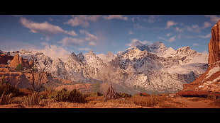 snow covered mountain, Horizon: Zero Dawn, screen shot, video games