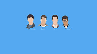 four men's faces illustration, Grease: Live!