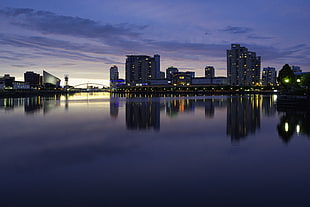blue body of water, salford quays