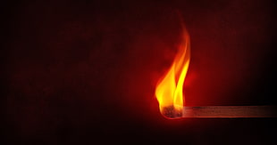 blazing match, Match, Fire, Flame