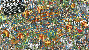 illustration of carnival, Waldo, puzzles HD wallpaper
