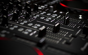 black mixing console