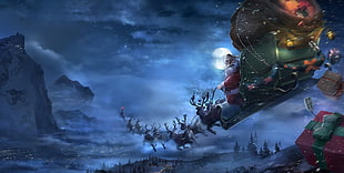 Santa Clause digital wallpaper