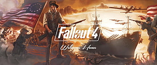 FallOut 4 digital wallpaper, Fallout 4, flag, ship, airplane