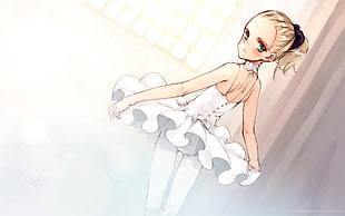 white ballerina anime illustration